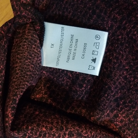 Penningtons red and black pattern tank top 1X - Picture 7 of 12